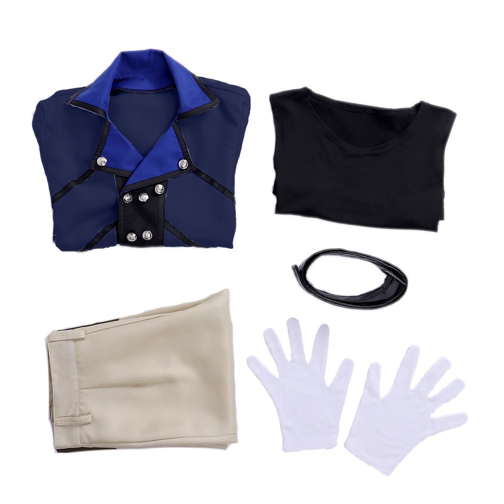 Costume Cosplay Lann Final Fantasy - Veste, Pantalon, Ceinture Ensemble Complet | Tenue de Jeu FF