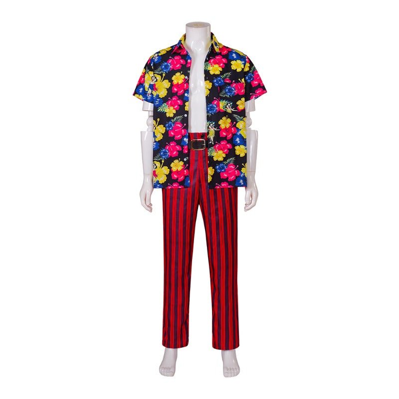 Costume de Cosplay Ace Ventura Détective pour Animaux Complet avec Chemise Hawaienne, Pantalon et Ceinture