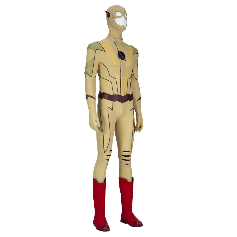 Costume Cosplay Reverse-Flash Saison 8 - Combinaison Jaune de Super-Vilain pour Halloween