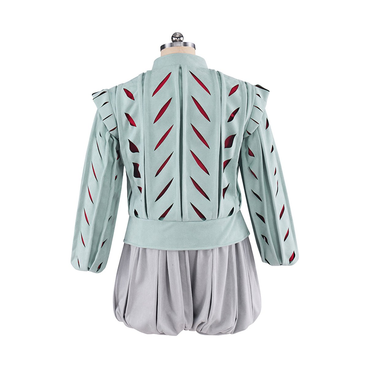 Costume Cosplay Homme Tudor Vert Rouge Haut Pantalon Gris - Époque Tudor Costume Historique Fantasy