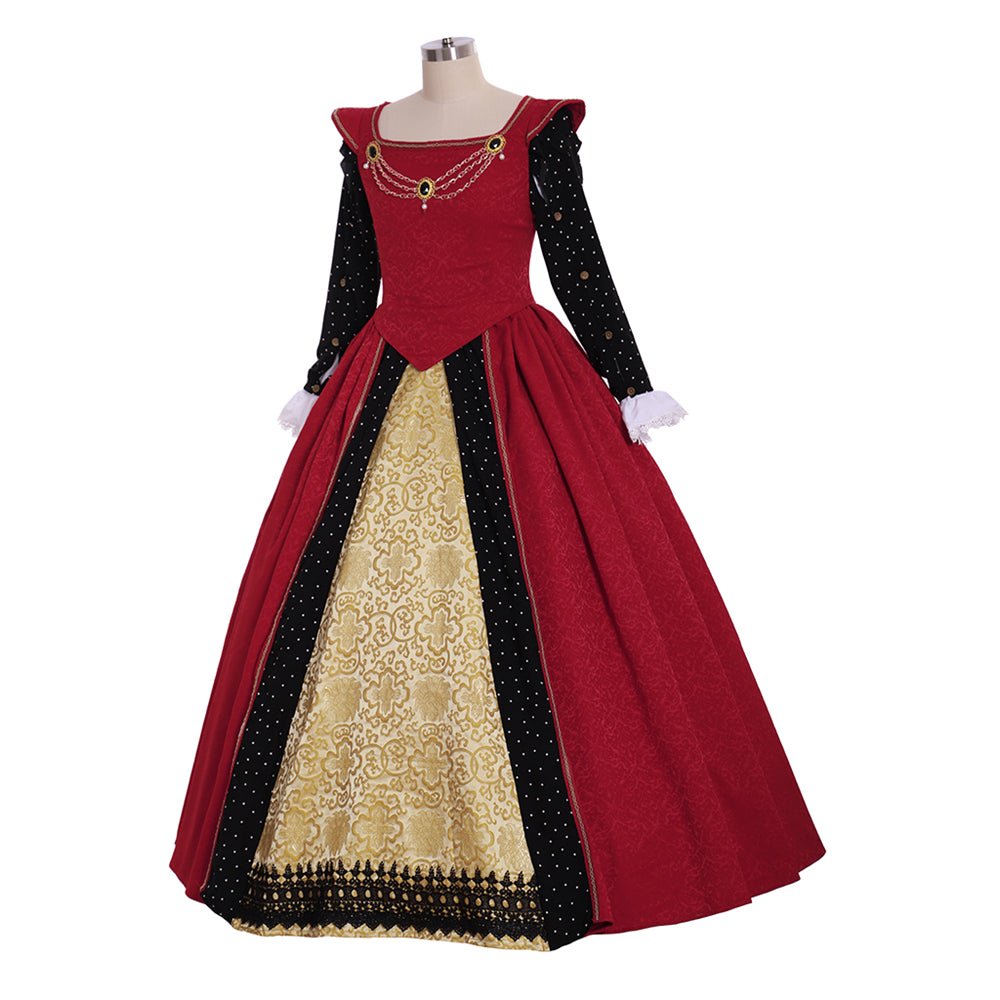 Costume Cosplay Médiéval Robe Tudor Rouge | Robe Personnalisée pour Fêtes Renaissance et Événements Tudor