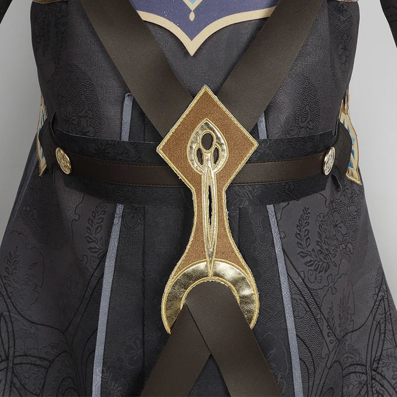 Costume Cosplay Genshin Impact Fontaine Freminet Uniforme de Magicien avec Chapeau pour Femmes