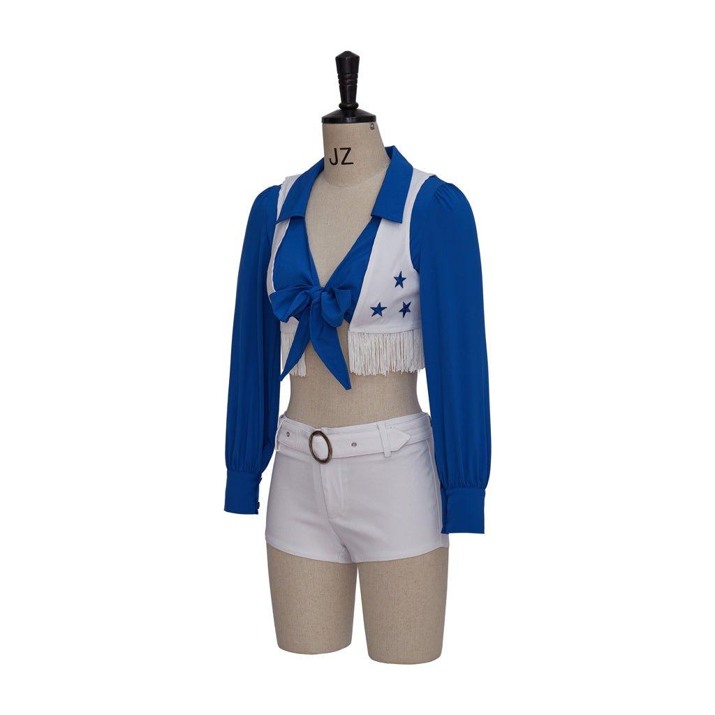 Costume de Pom-Pom Girl des Dallas Cowboys - Veste, Chemise, Short, Ceinture