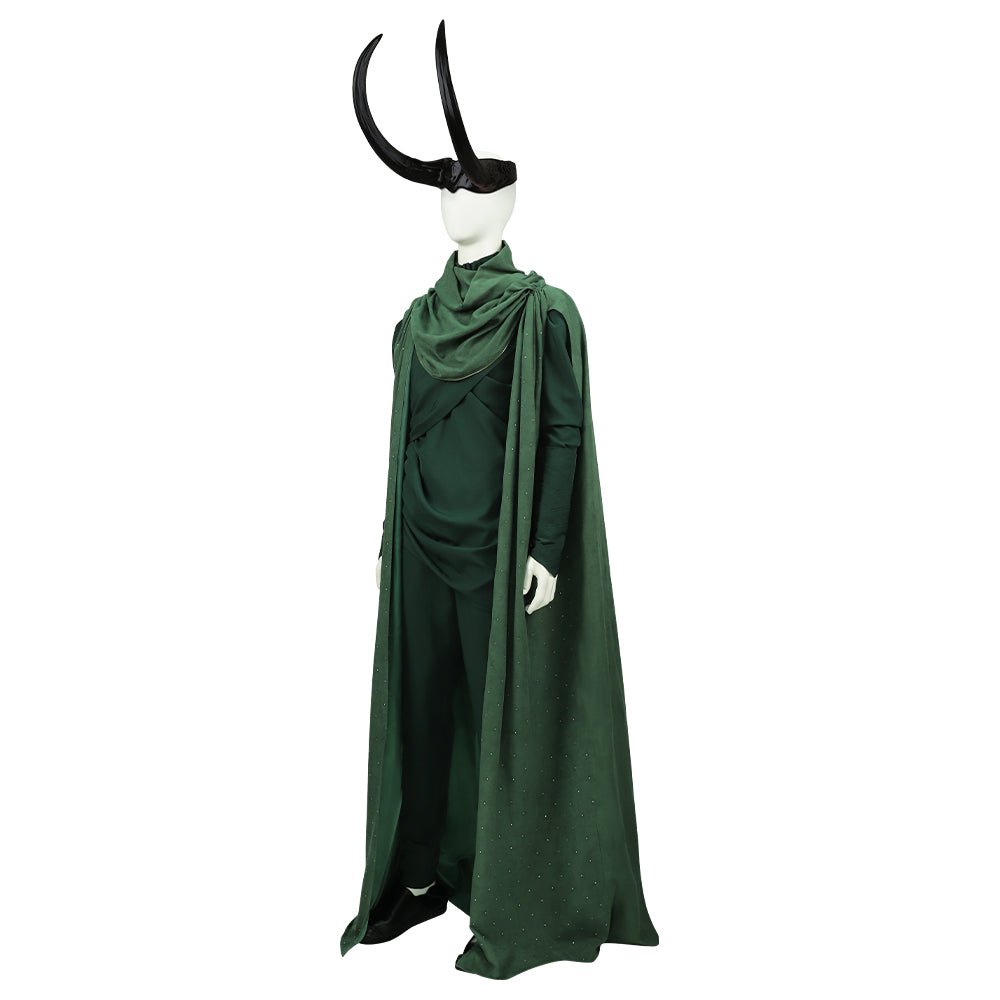 Costume Cosplay Loki Homme - Uniforme de Combat Deluxe Marvel avec Cape Verte