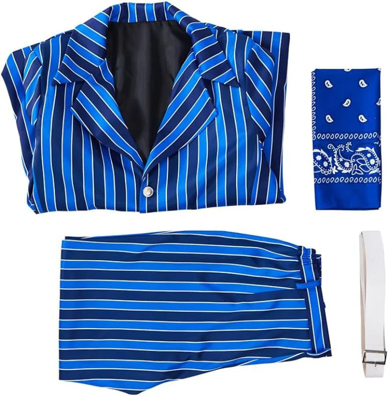 Costume Cosplay Homme Austin Espion Film Bleu Années 60