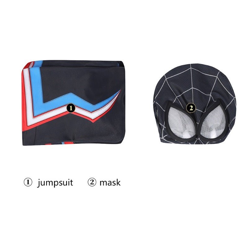 Combinaison à Capuche Miles Morales Spiderman 2099 Costume Cosplay pour Halloween et Fêtes