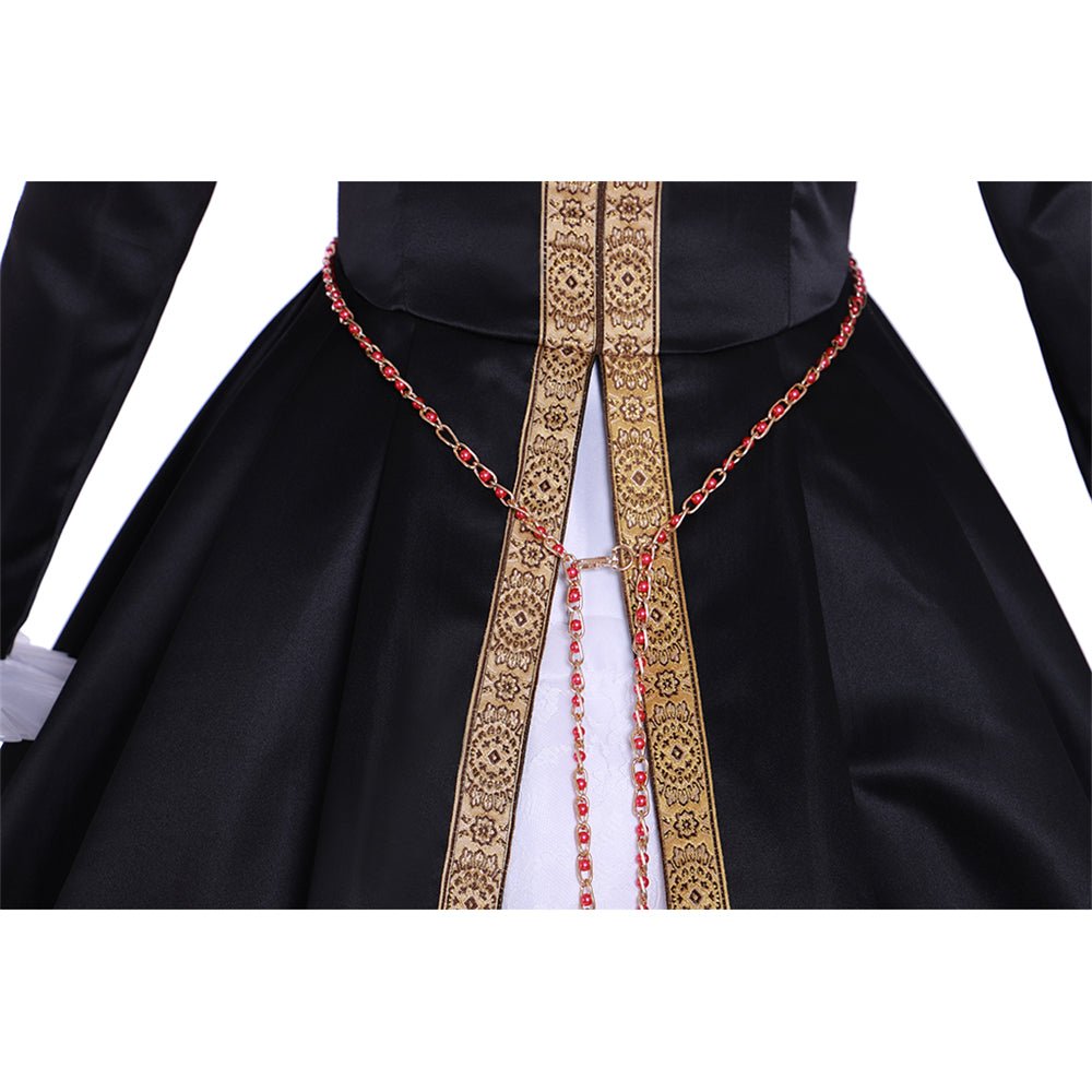 Costume Cosplay Reine Elizabeth Tudor | Robe de Bal Noir et Blanc pour Femmes pour Événements Historiques