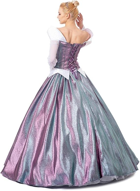 Robe de Cosplay Princesse Aurora Adulte - Robe de Bal Changeante de Couleur