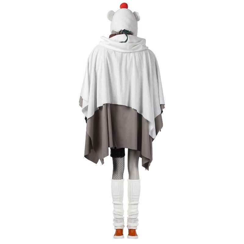 Costume Cosplay FF Yuffie Kisaragi Cape Manteau Ensemble Deux Pièces avec Chapeau pour Fans de Final Fantasy