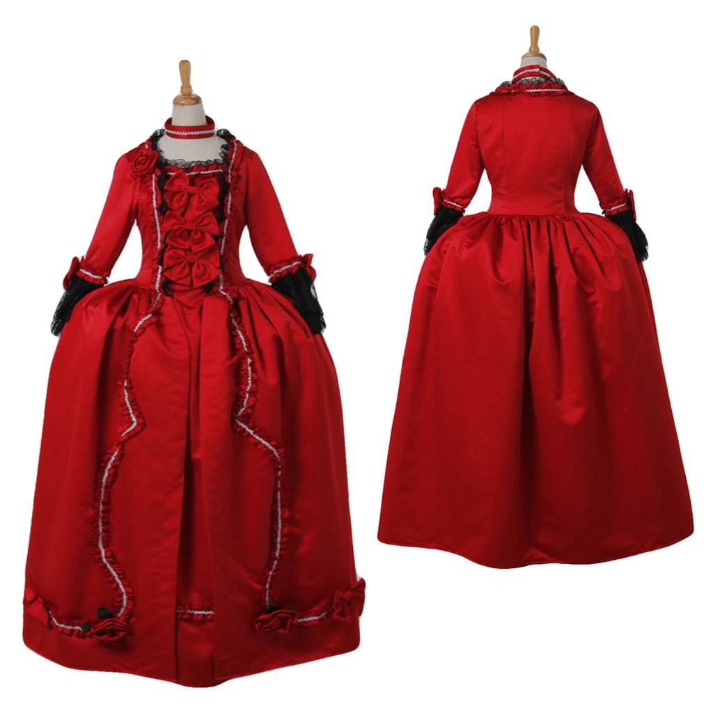 Robe Rococo Rouge Marie Antoinette | Costume Baroque 18e Siècle pour Fête et Carnaval