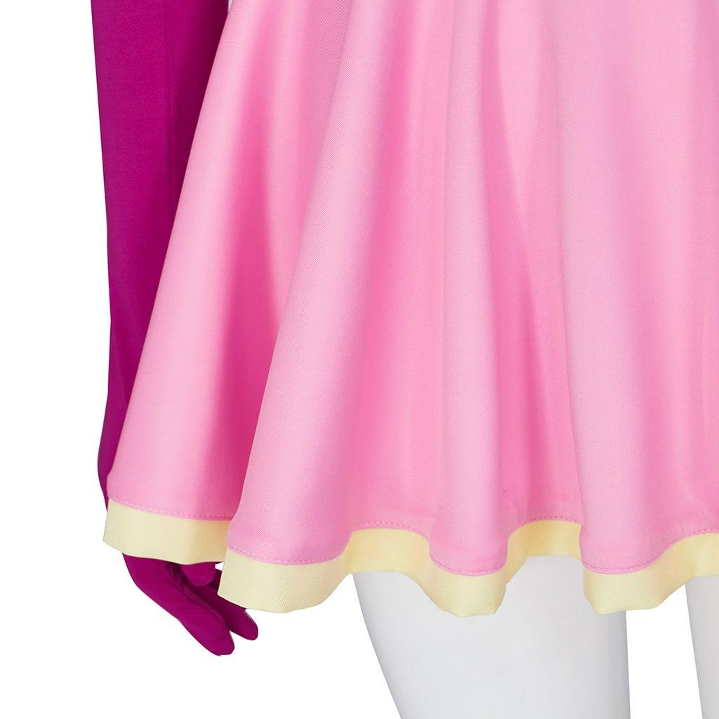 Costume Cosplay Anime Me!Me!Me! MeMeMe-chan Robe Rose avec Gants et Collants | Déguisement Halloween pour Femmes et Filles