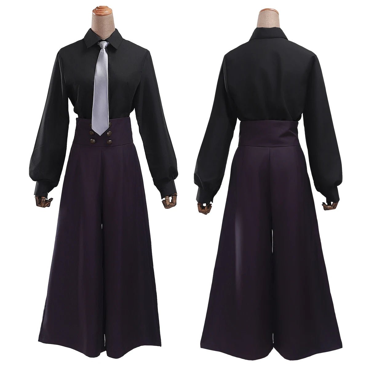 Costume Cosplay Mei Mei Jujutsu Kaisen Chemise Noire Pantalon Violet Cravate Cadeau Quotidien