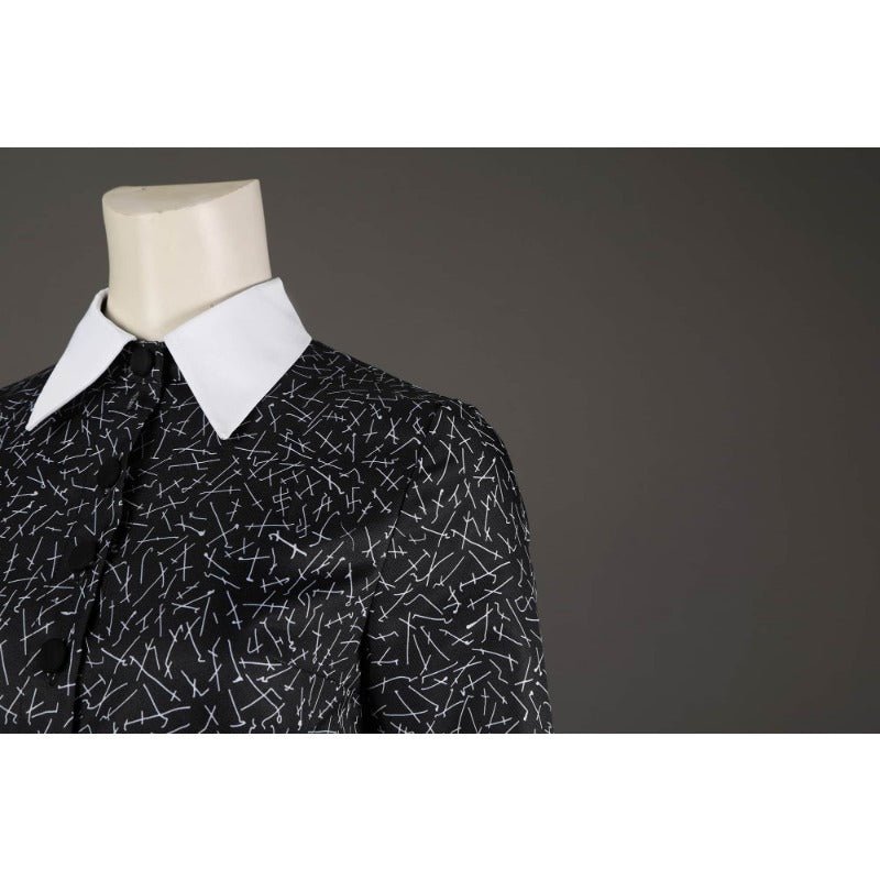 Costume Cosplay Wednesday Addams - Tenue Gothique de La Famille Addams pour Halloween