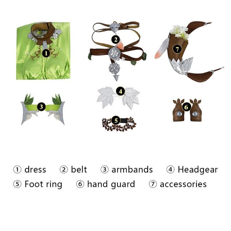 Costume Cosplay FF14 Nophica - Robe Longue Verte pour Halloween & Fêtes