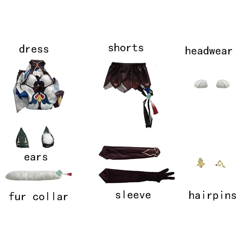 Costume Cosplay Yukong Honkai Star Rail Style Renard Robe Femme pour Halloween Carnaval Fête