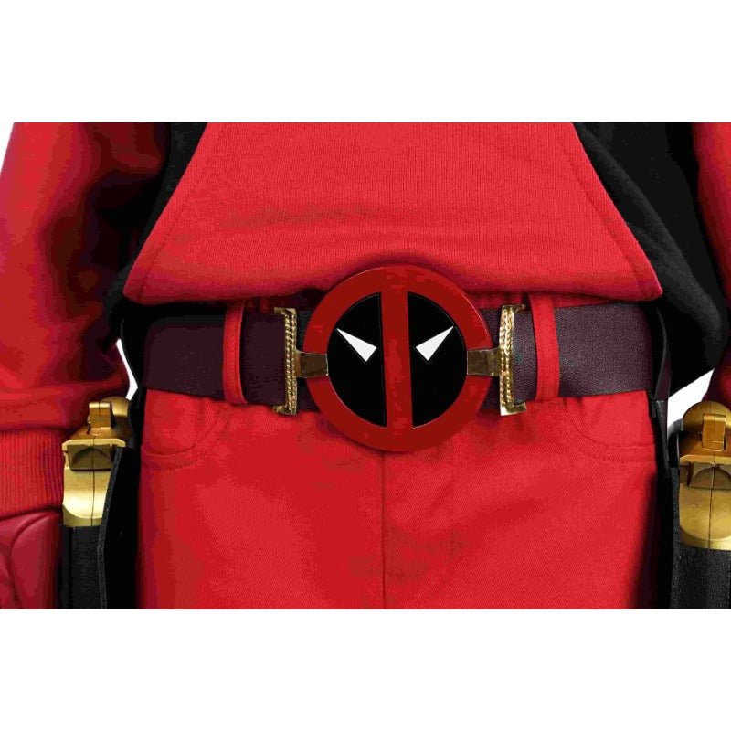 Costume Cosplay Deadpool 3 Wade Wilson Complet avec Hoodie et Sac pour Enfants et Adultes