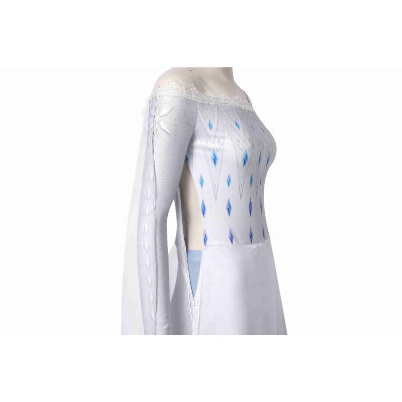 Robe de scène Cosplay Princesse Elsa à manches longues pour femmes - Costume Frozen