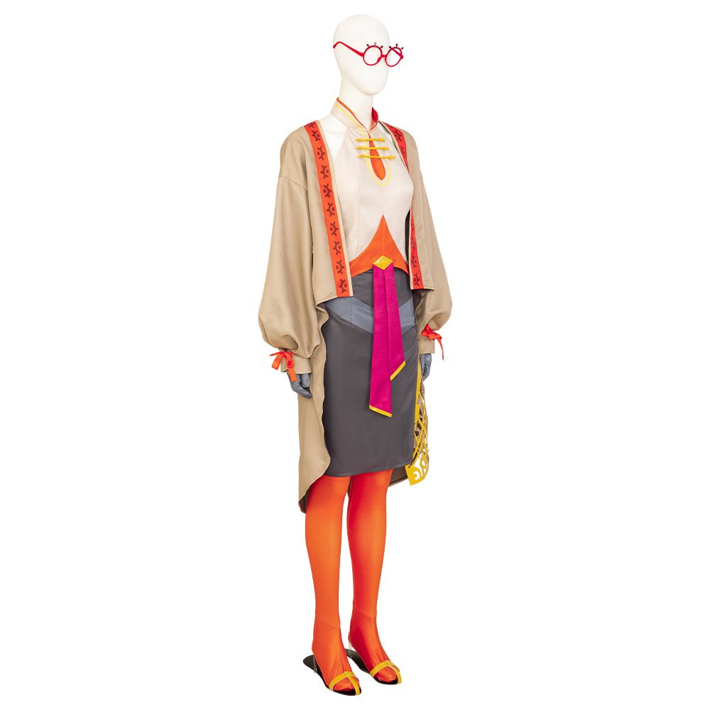 Costume Cosplay Purah Jeu - Tenue de Princesse avec Cape, Haut, Jupe et Accessoires