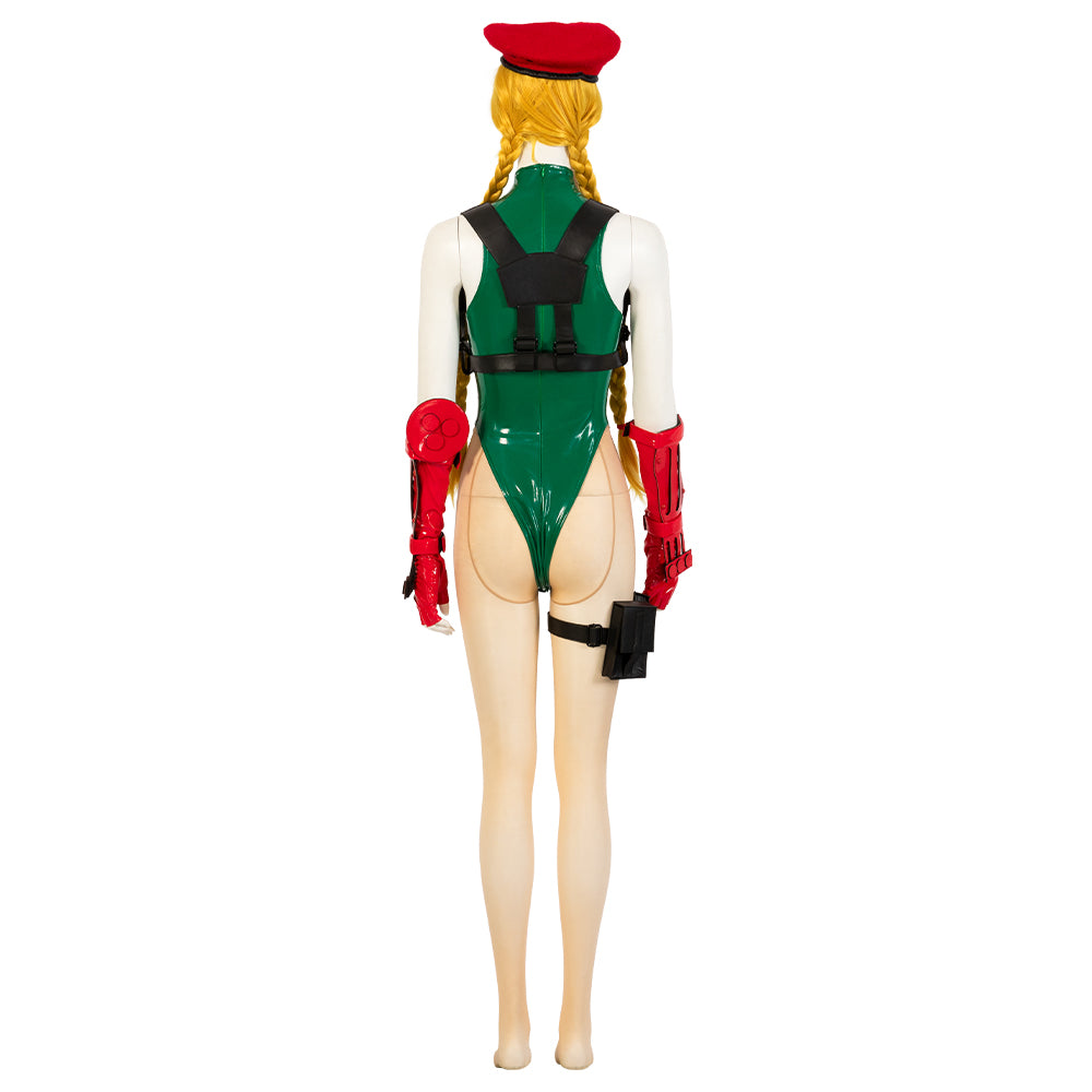 Costume Cosplay Cammy White Vert Blanc Street Fighter - Tenue de Jeu de Haute Qualité