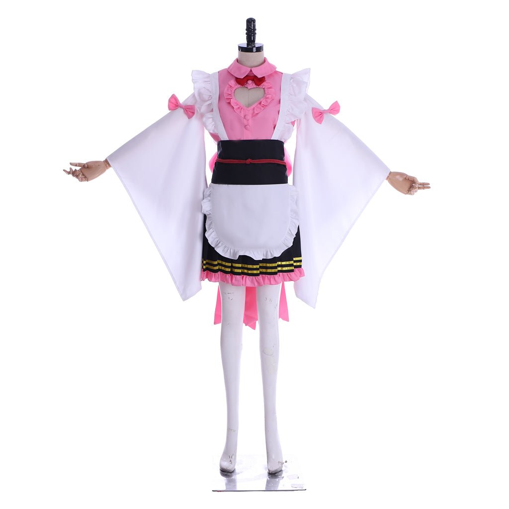 Costume Cosplay Demon Slayer Kanroji Mitsuri Tenue de Soubrette