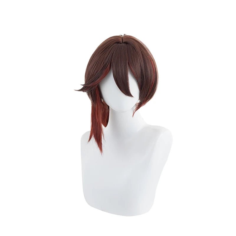 Perruque Cosplay Honkai Star Rail Tingyun 50cm Couleurs Mélangées avec Oreilles Résistance à la Chaleur