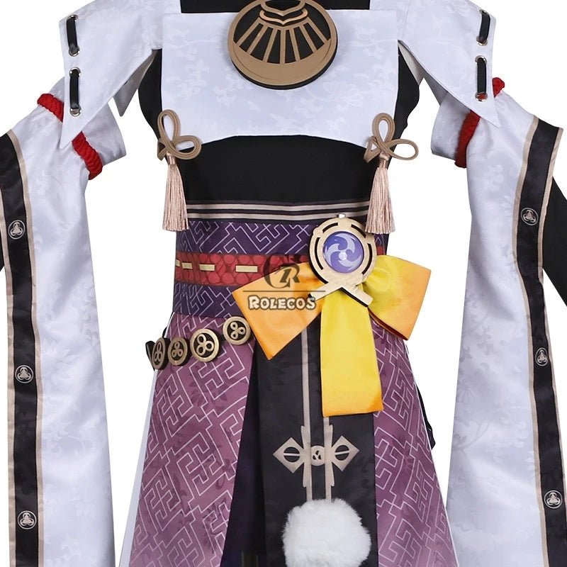 Costume Cosplay Kujou Sara de Genshin Impact - Robe, Accessoires et Masque Complet pour Femme