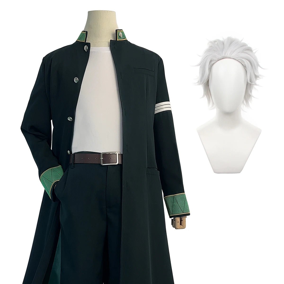 Costume Cosplay Hajime Umemiya Wind Breaker - Trench Coat Vert, Perruque, Accessoires
