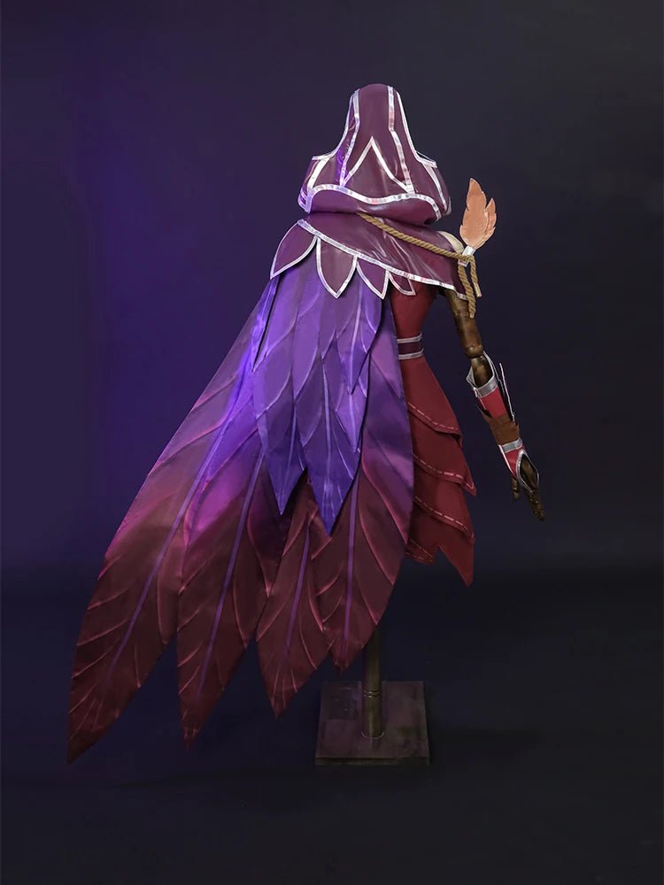 Costume Cosplay Xayah la Rebelle de LOL - Ensemble Femme avec Cape pour Halloween