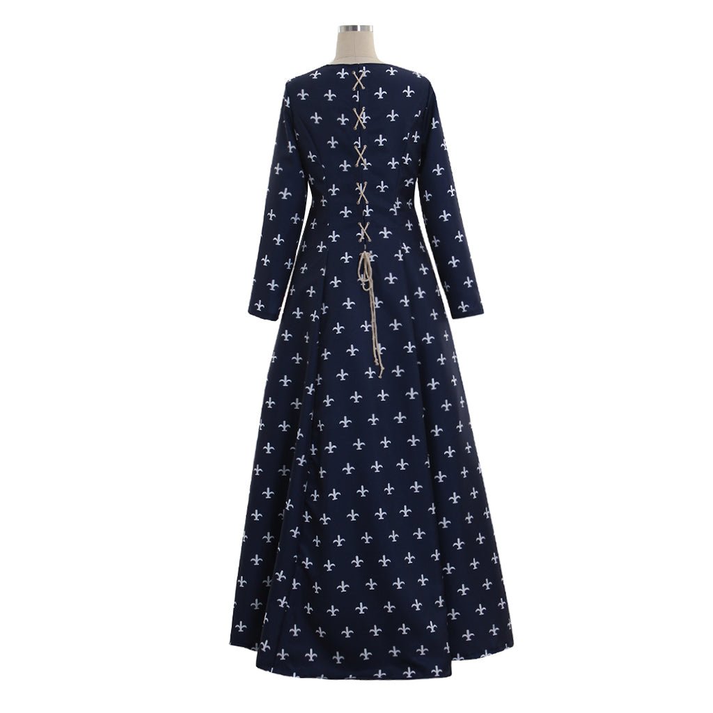 Robe Renaissance Médiévale Bleue Printemps Sur Mesure pour Femmes - Costume Cosplay pour Fête