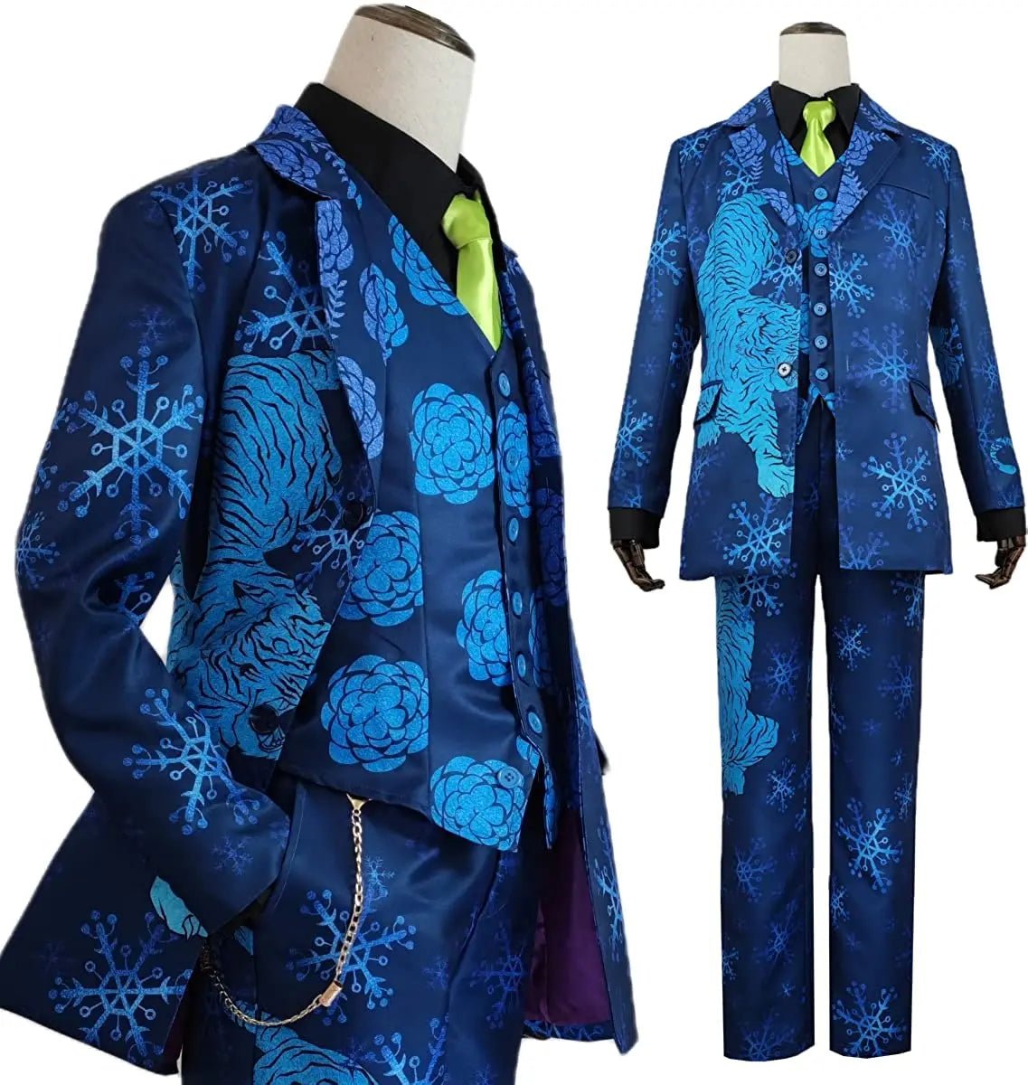 Costume Cosplay Chifuyu Matsuno Tokyo Revengers - Tigre Bleu Neige 7 Pièces pour Halloween et Noël