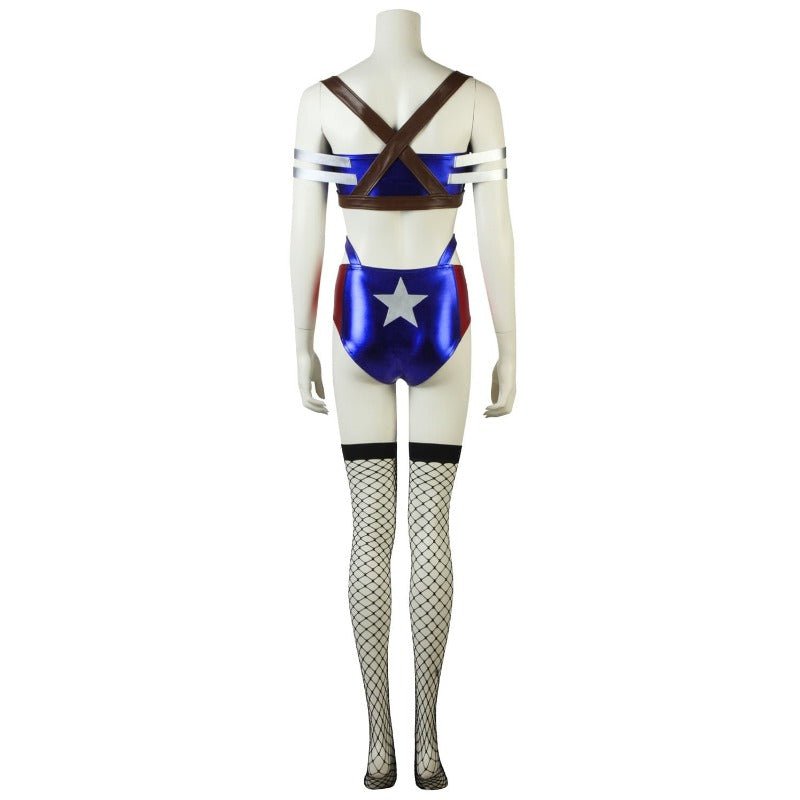 Costume Cosplay Captain America Femme Super Héroïne pour Halloween