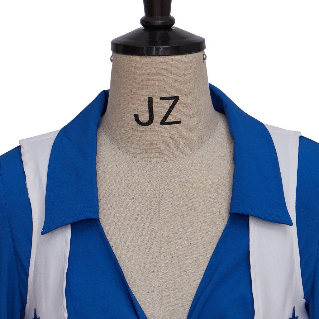 Costume de Pom-Pom Girl des Dallas Cowboys - Veste, Chemise, Short, Ceinture