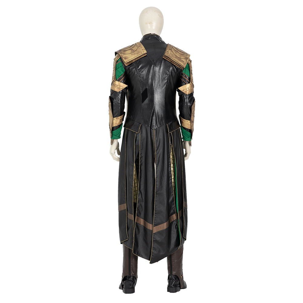 Costume Cosplay Loki de Haute Qualité, Armure de Combat, Combinaison Endommagée, Casque pour Halloween