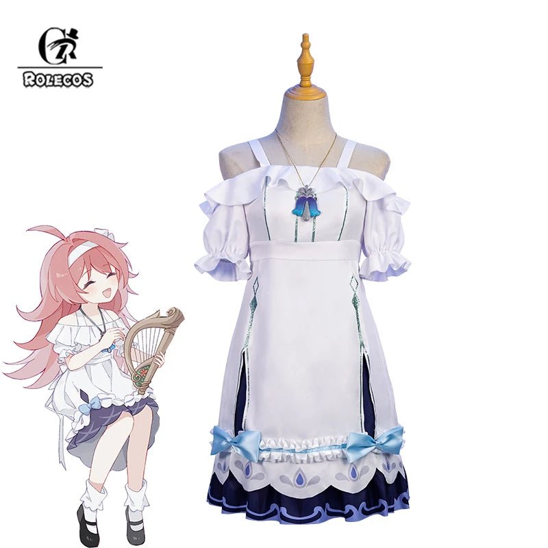 Costume Cosplay Clervie Enfance Genshin Impact pour Femmes, Déguisement Fête Halloween, Robe Jeu de Rôle