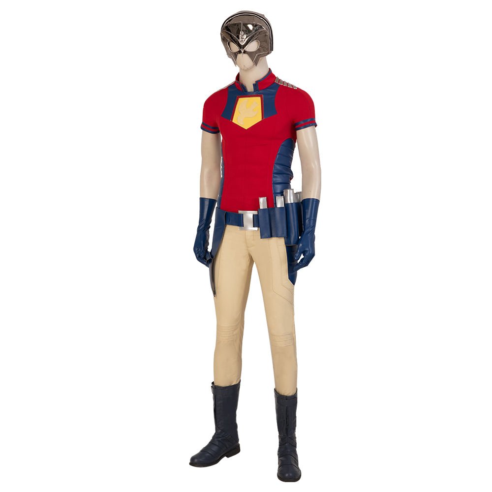 Costume Cosplay Héros du Sourire Faiseur de Paix pour Hommes - Tenue d'Halloween avec Masque, Gants, Ceinture et Accessoires de Jeu