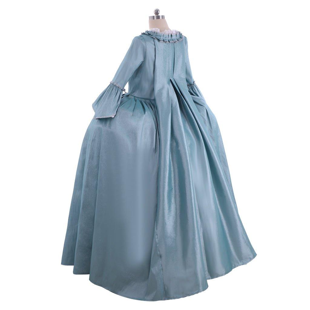 Robe Rococo Marie Antoinette du 18e siècle - Élégante robe bleue à dentelle