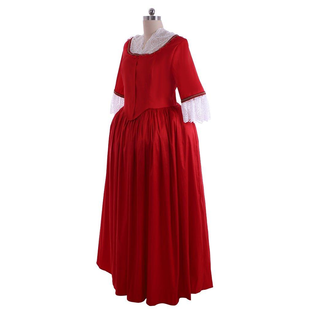 Robe de Bal Rouge Claire Randall Outlander | Costume Cosplay Style Rococo & Médiéval