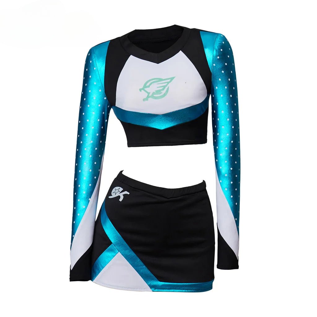 Uniforme de Pom-Pom Girl Euphoria Ensemble Maddy Top Court avec Mini Jupe Costume de Pom-Pom Girl à Manches Longues pour Filles Lycée