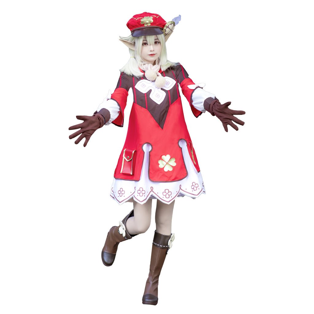 Costume Cosplay Genshin Impact Klee - Robe Loli avec Chapeau et Accessoires Complet
