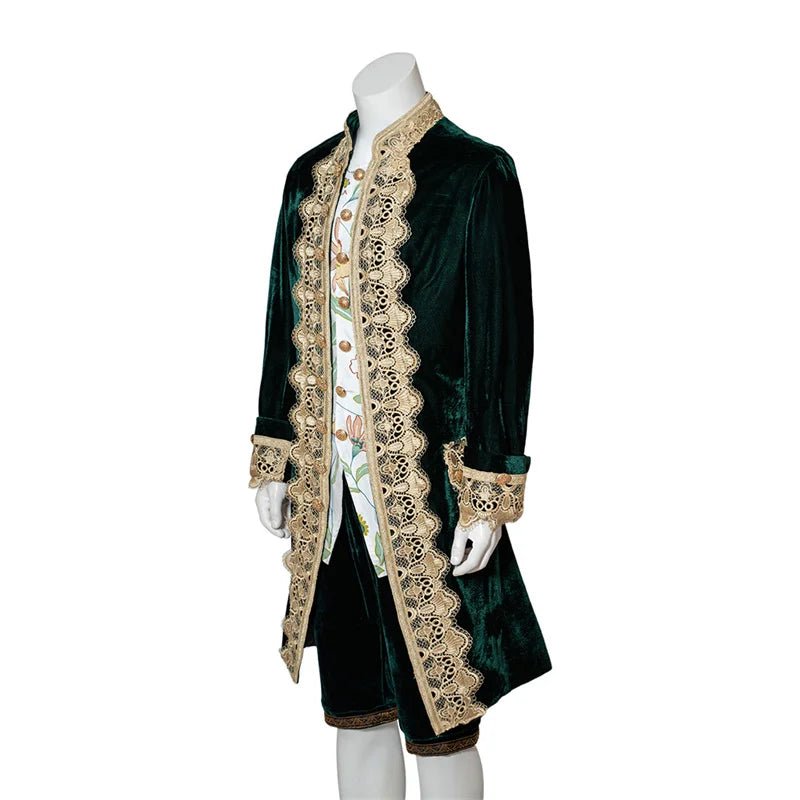 Costume d'Aristocrate Victorien Gentleman du 18ème Siècle - Tenue de Cour Royale Médiévale Élégante Noire