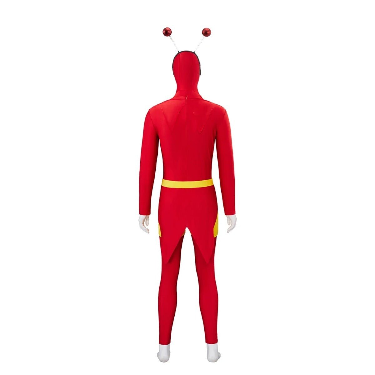 Costume El Chapulin Colorado Combinaison Rouge Imprimé Cœur pour Halloween Cosplay