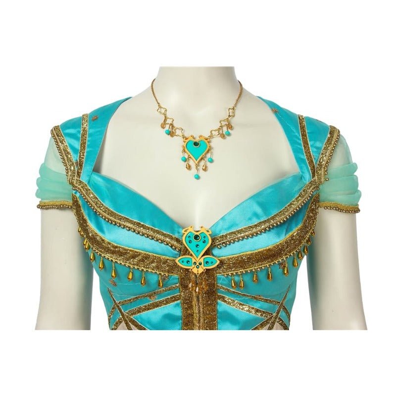 Costume Cosplay Princesse Jasmine - Robe Paon Inspirée d'Aladdin pour Adultes