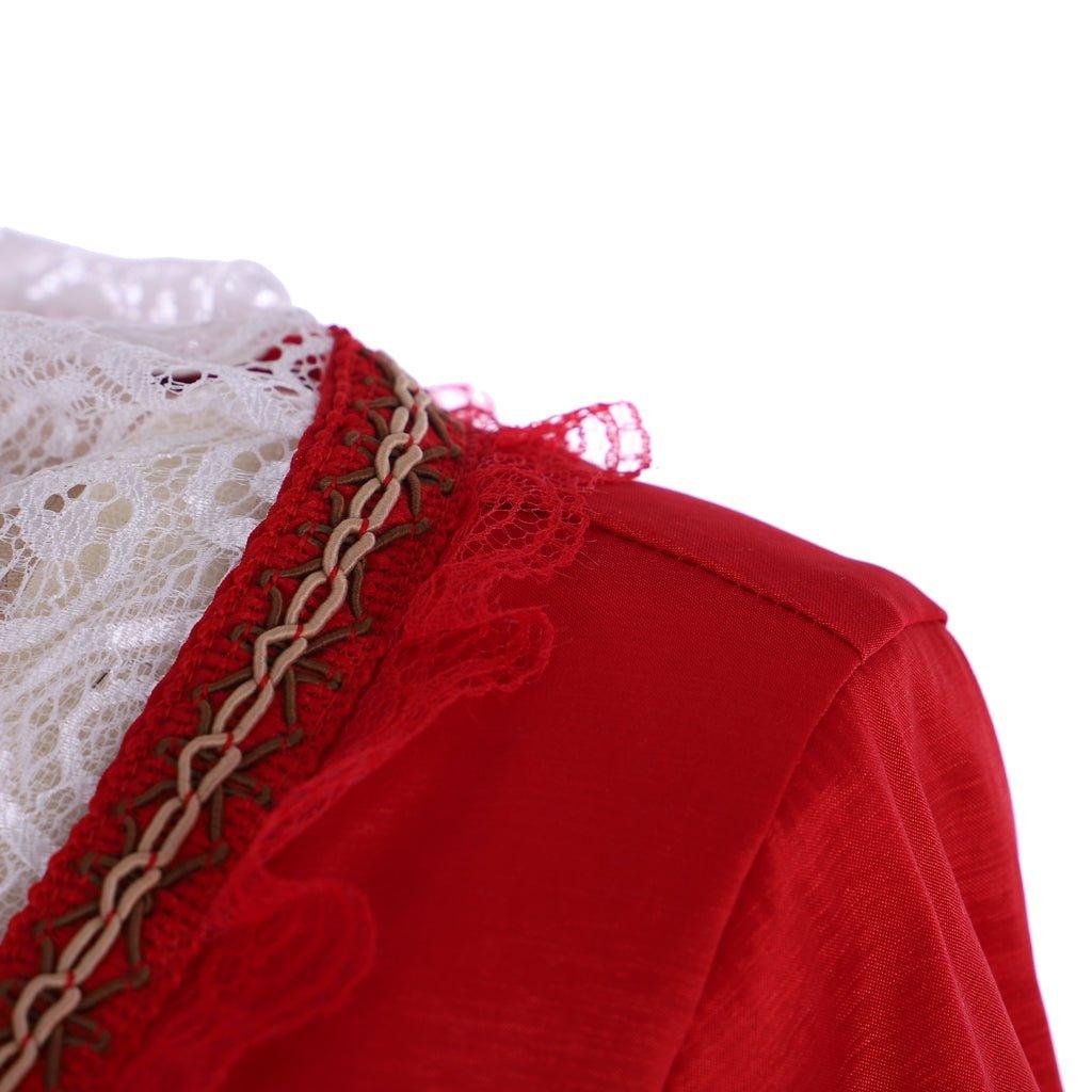 Robe de Bal Rouge Claire Randall Outlander | Costume Cosplay Style Rococo & Médiéval