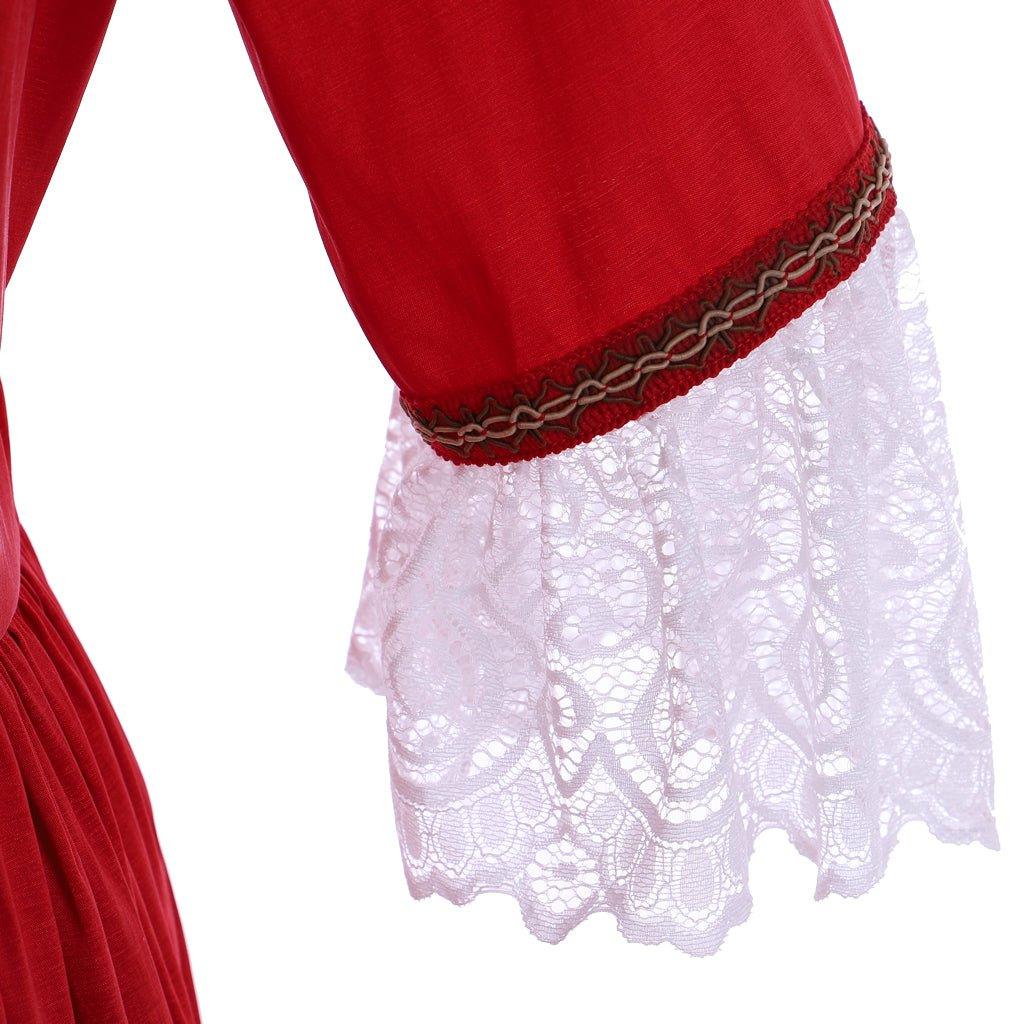 Robe de Bal Rouge Claire Randall Outlander | Costume Cosplay Style Rococo & Médiéval