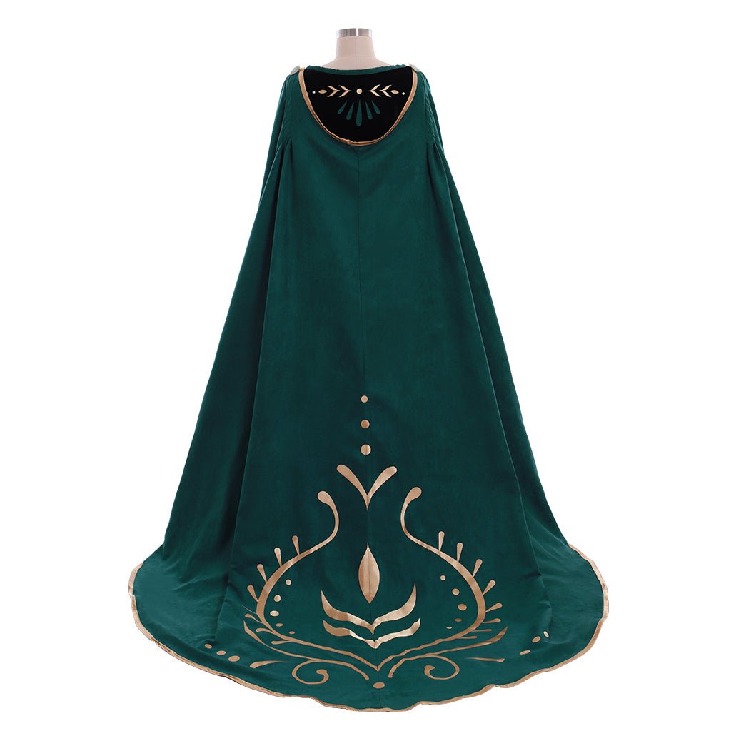 Nouvelle Vision Robe Cosplay Reine Anna Vert Foncé Frozen 2 | Costume Princesse Disney pour Adultes