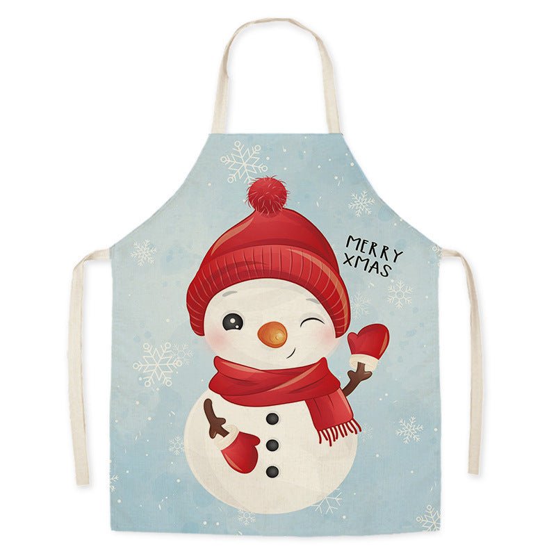 Tablier de cuisine imitation chanvre Santa Claus pour adultes, résistant aux taches et à l'huile, vêtements de travail pour hommes et femmes