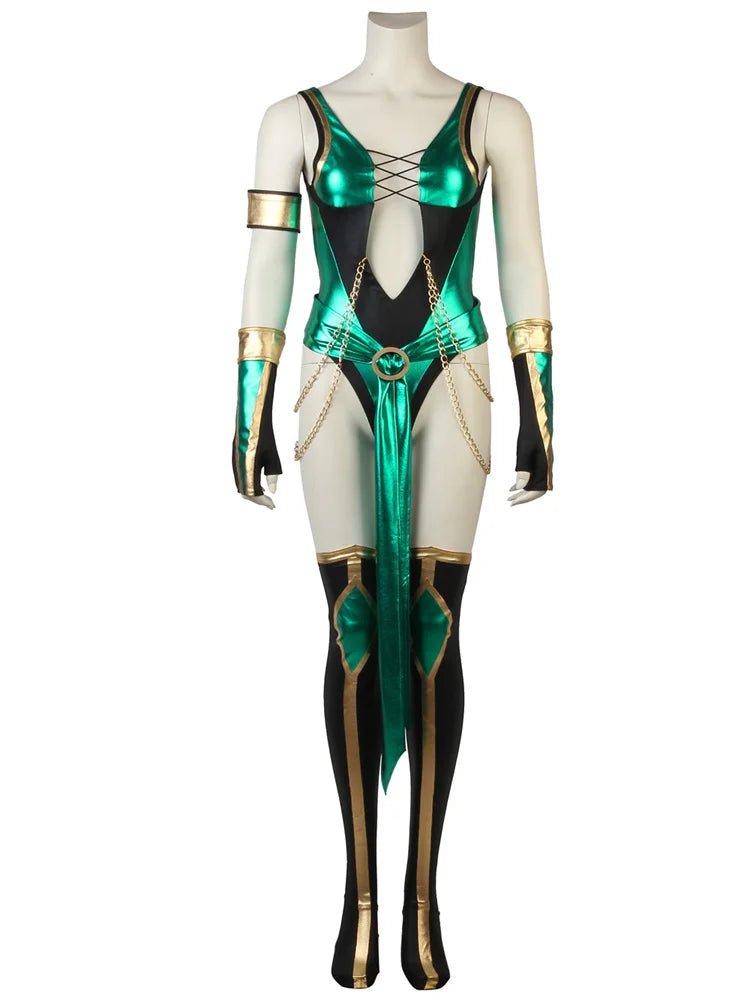 Costume de Jade Bleu de Mortal Kombat X Complet pour Cosplay et Halloween