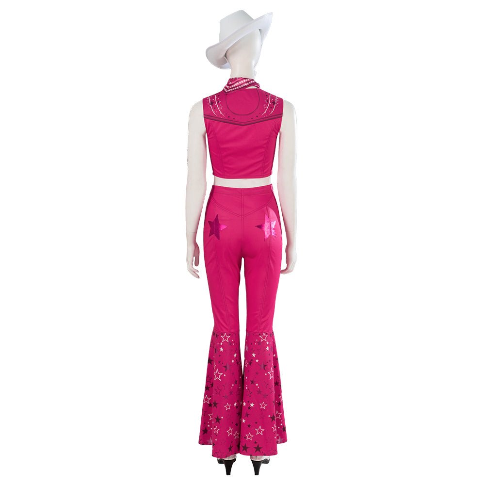 Costume Cosplay Barbie FAPUCO - Tenue Disco Pink Cowgirl des Années 70/80 pour Film, Scène et Fête