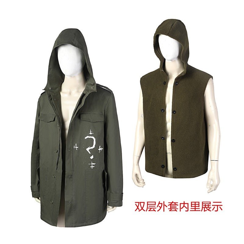 Costume Cosplay Le Sphinx Edward Nygma Complet avec Masque - Costume Vert Armée