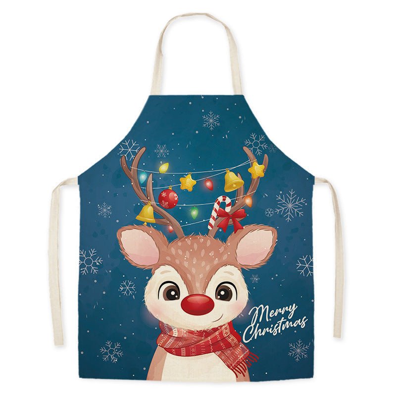 Tablier de cuisine imitation chanvre Santa Claus pour adultes, résistant aux taches et à l'huile, vêtements de travail pour hommes et femmes